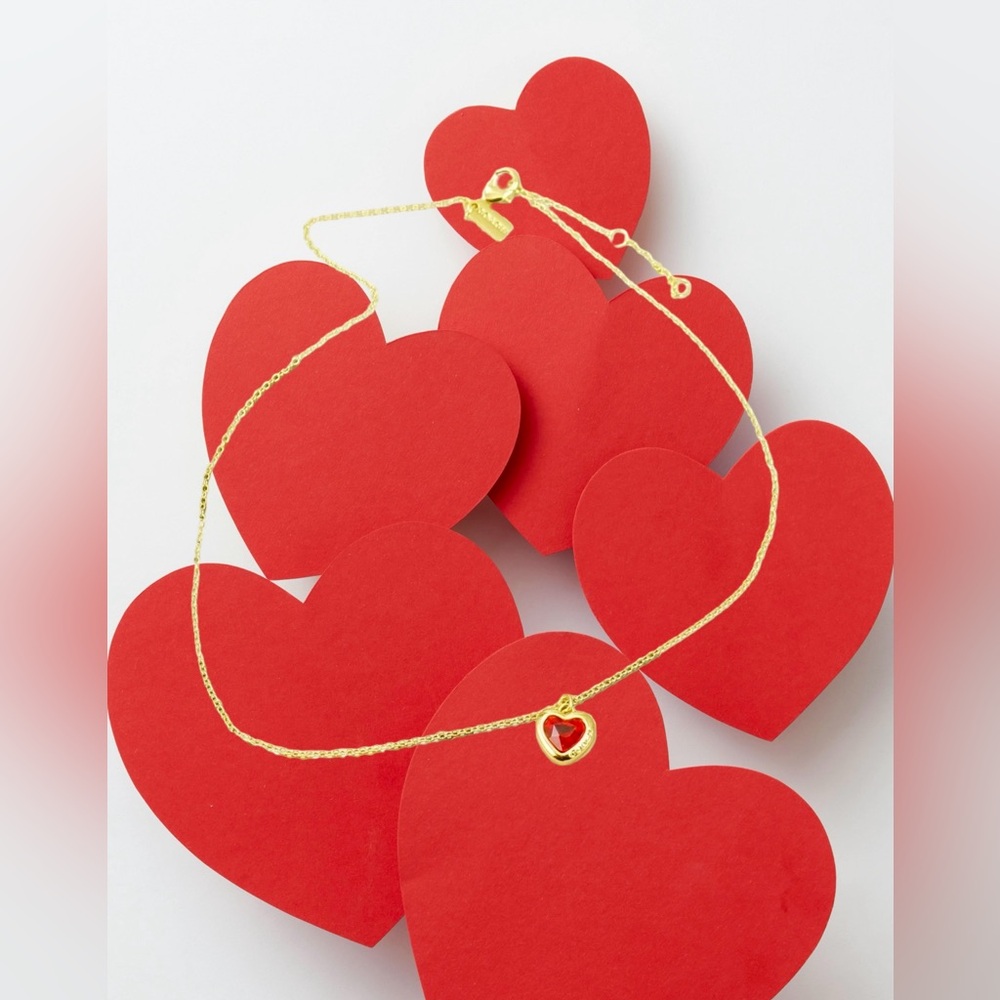 Coach Gold Necklace with Red Heart Pendant - Picture 3 of 3